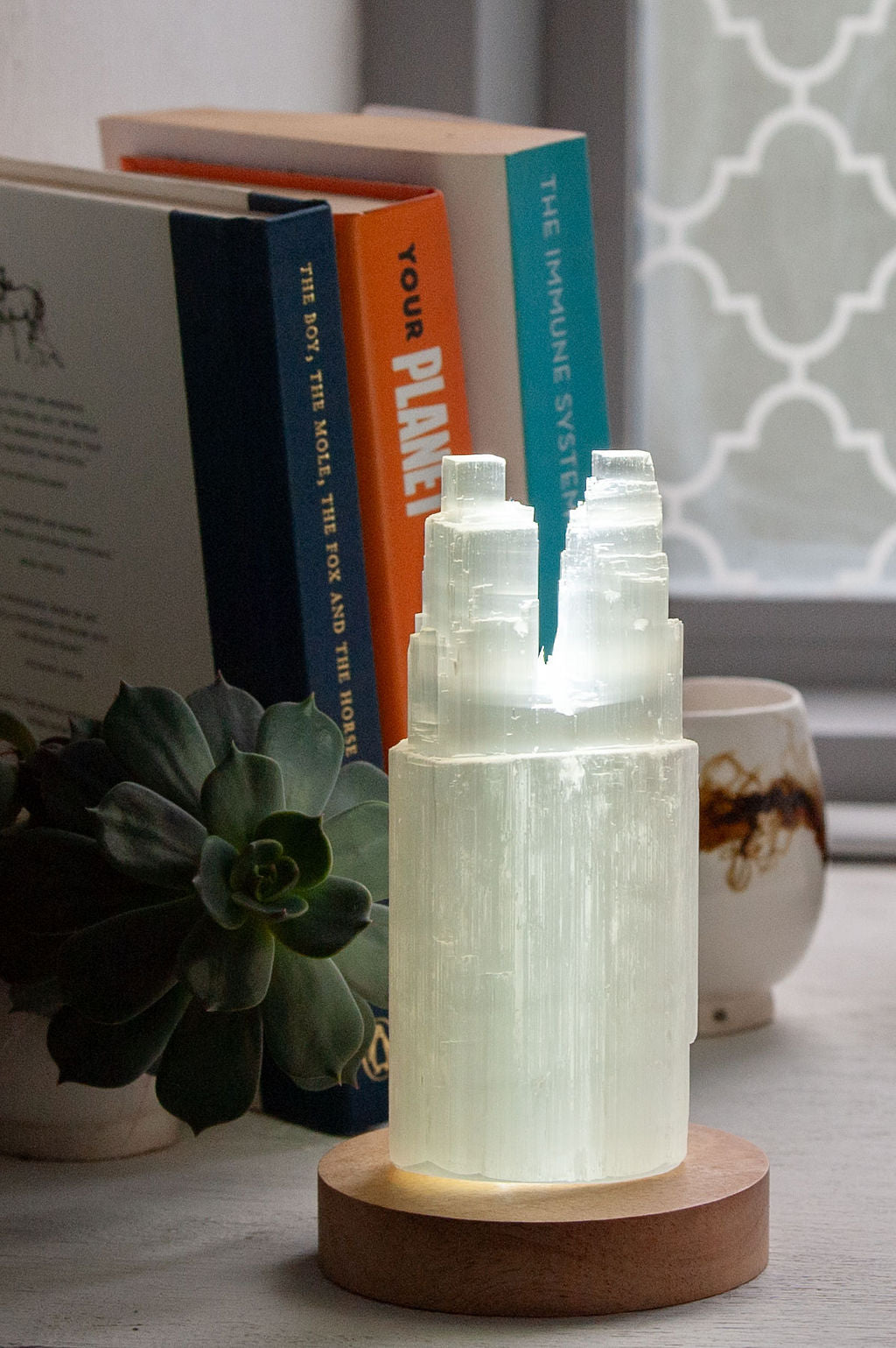 Selenite Gatekeeper Lamp | Magical Crystal LED Lamp and Gift Set