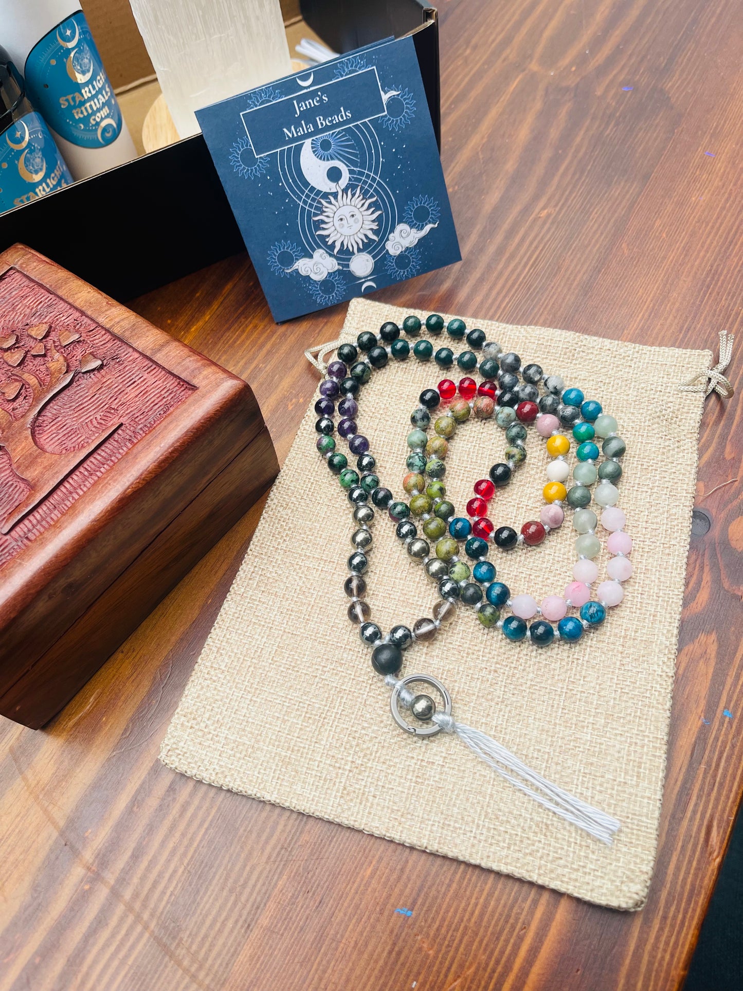 Bespoke Hand-Knotted Mala with Silver Soul Cord and Guided Meditation