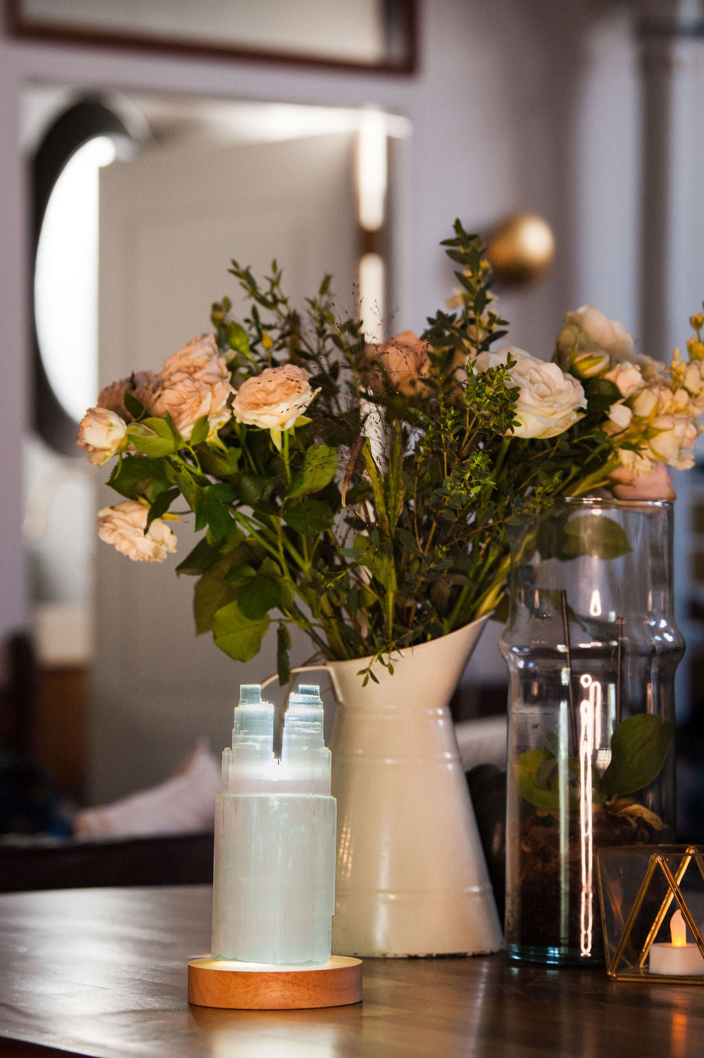 Selenite Gatekeeper Lamp | Magical Crystal LED Lamp and Gift Set