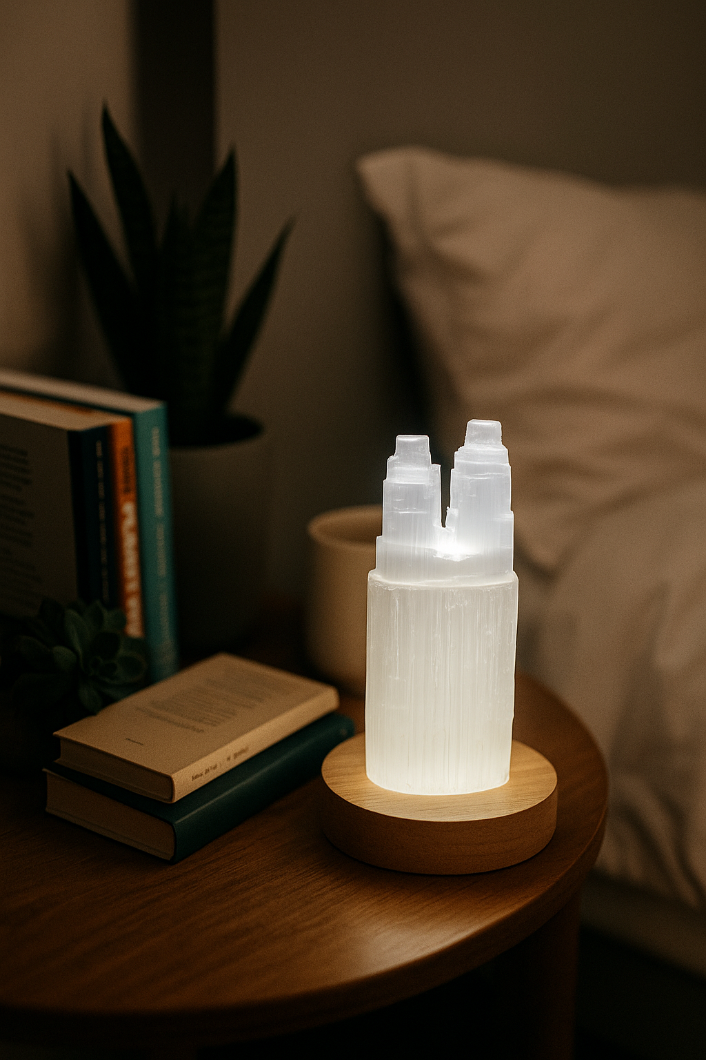 Selenite Gatekeeper Lamp | Magical Crystal LED Lamp and Gift Set